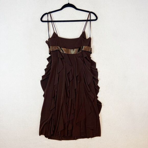 Y2K Betsy & Adam Babydoll Dress Women's Sz 8 Brown Mini Fairy Whimsigoth - Picture 4 of 8